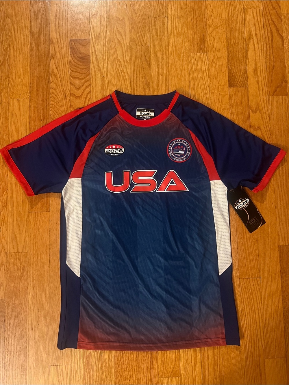 USA 2026 soccer jersey, Navy, Red, White, men’s small, NWT